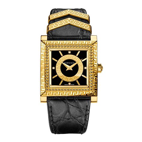 versace dv watch black silver yellow|Versace watches men's closeout.